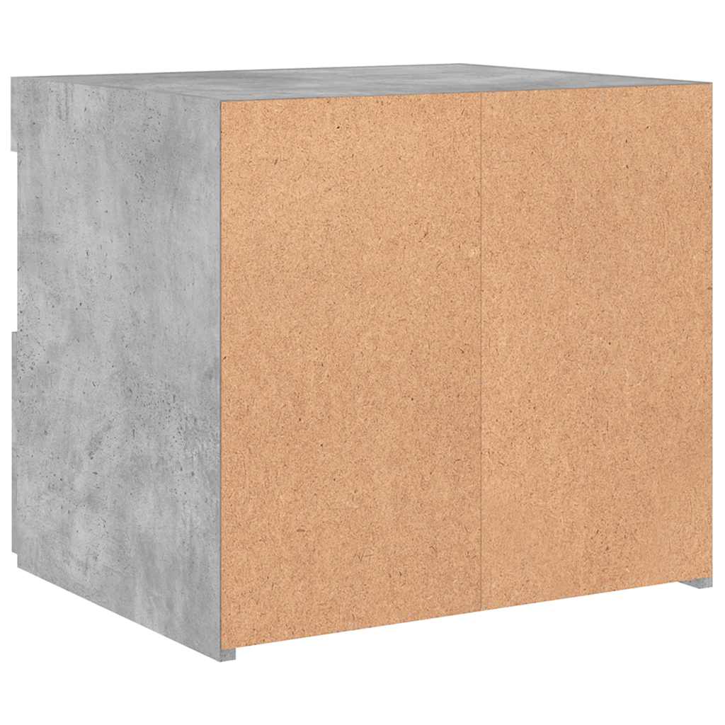Nachttisch mit LED-Leuchten Betongrau 50x40x45 cm