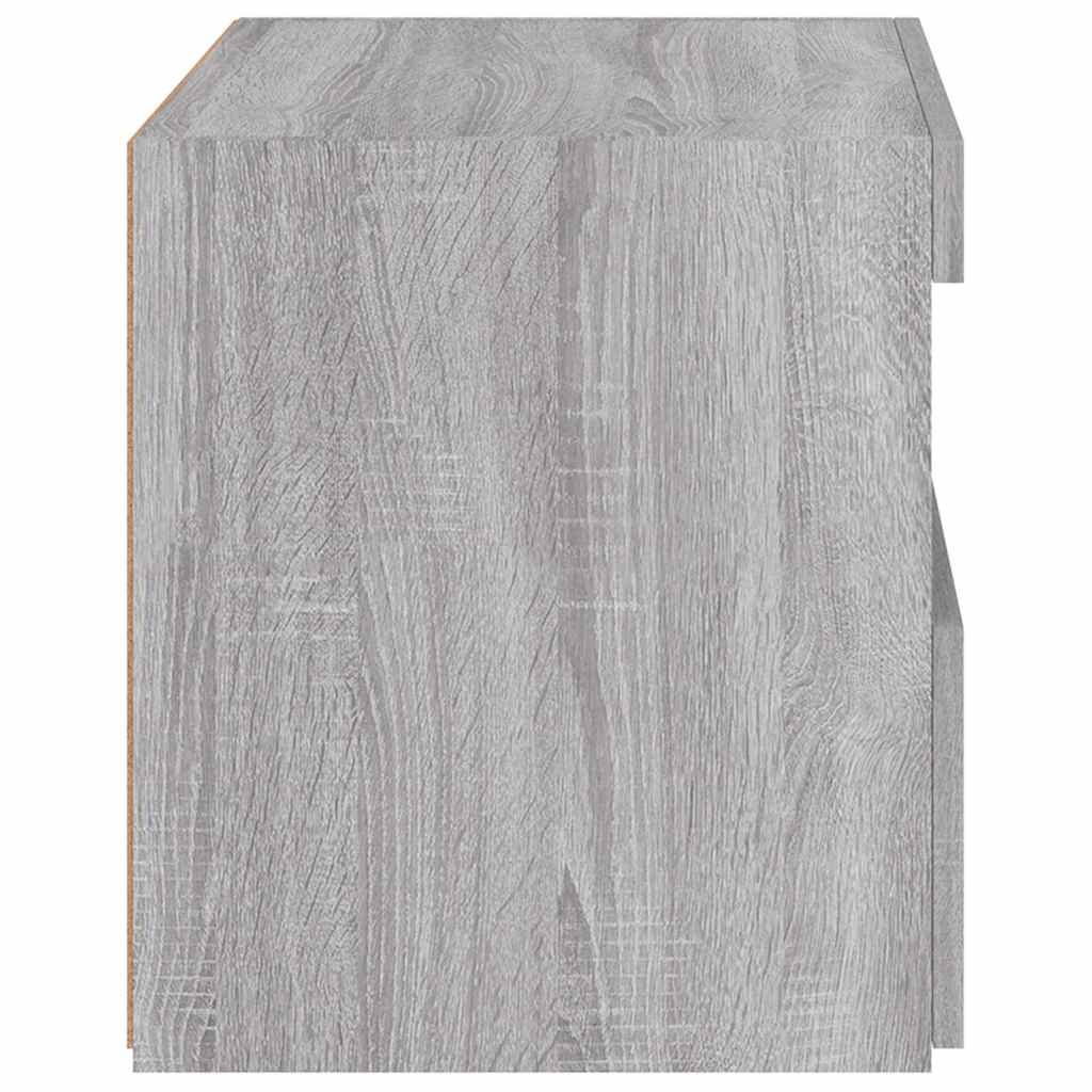 Nachttisch mit LED-Leuchten Grau Sonoma 50x40x45 cm