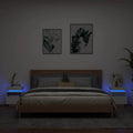 Nachttische mit LED-Leuchten 2 Stk. Weiß 40x39x48,5 cm