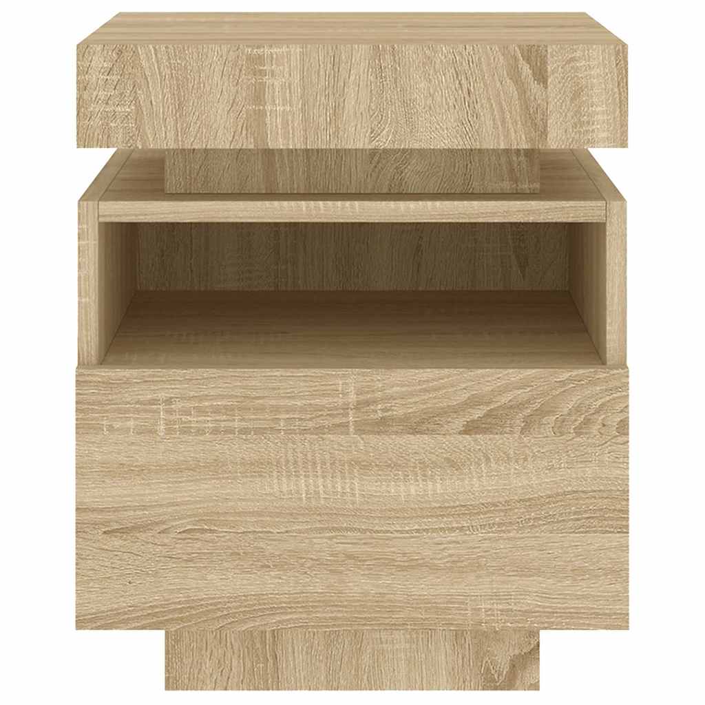 Nachttisch mit LED-Leuchten Sonoma-Eiche 40x39x48,5 cm