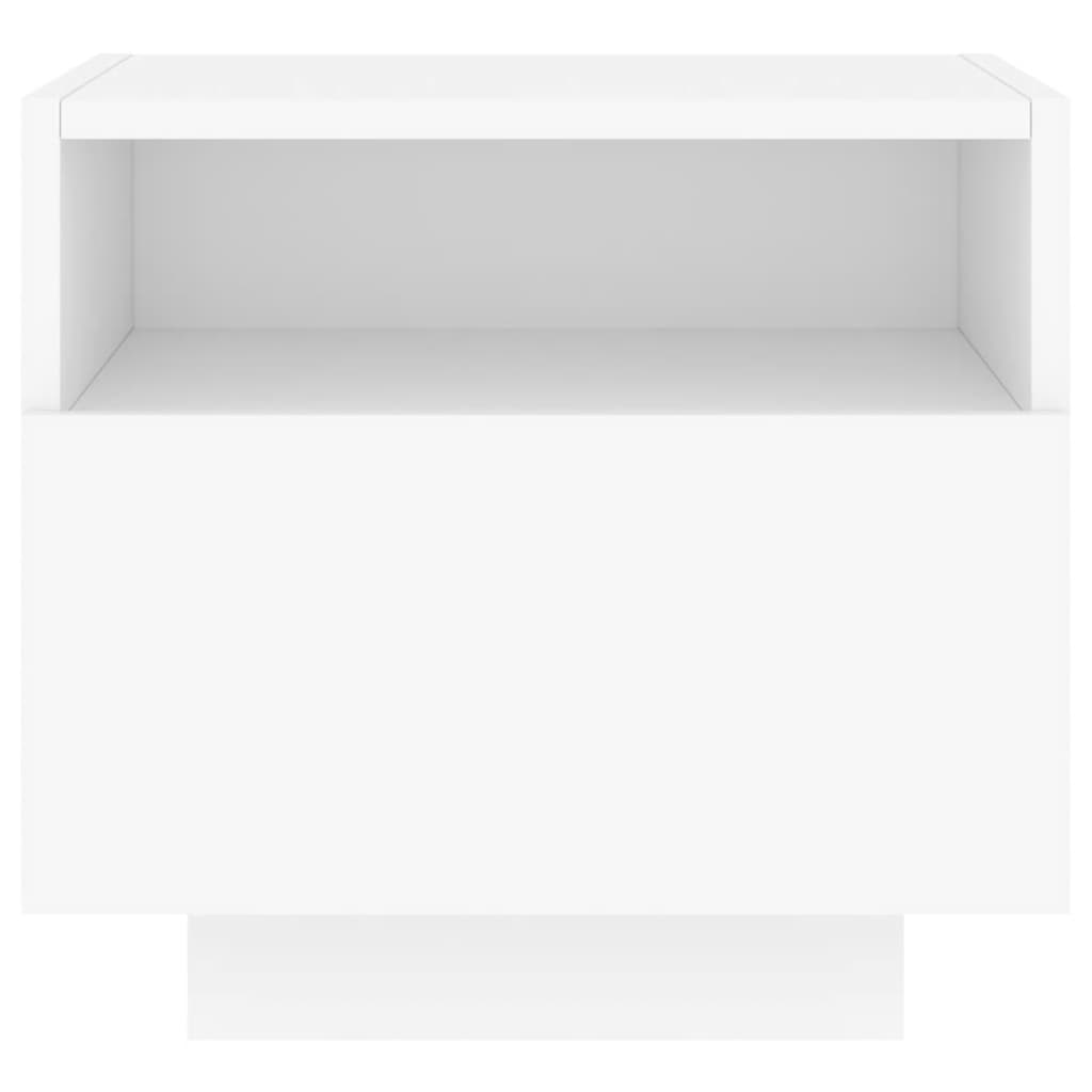 Nachttisch mit LED-Leuchten Weiß 40x39x37 cm