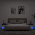 Nachttische mit LED-Leuchten 2 Stk. Weiß 40x39x37 cm