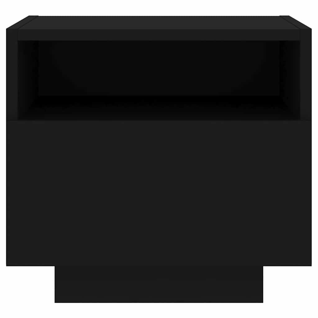 Nachttische mit LED-Leuchten 2 Stk. Schwarz 40x39x37 cm
