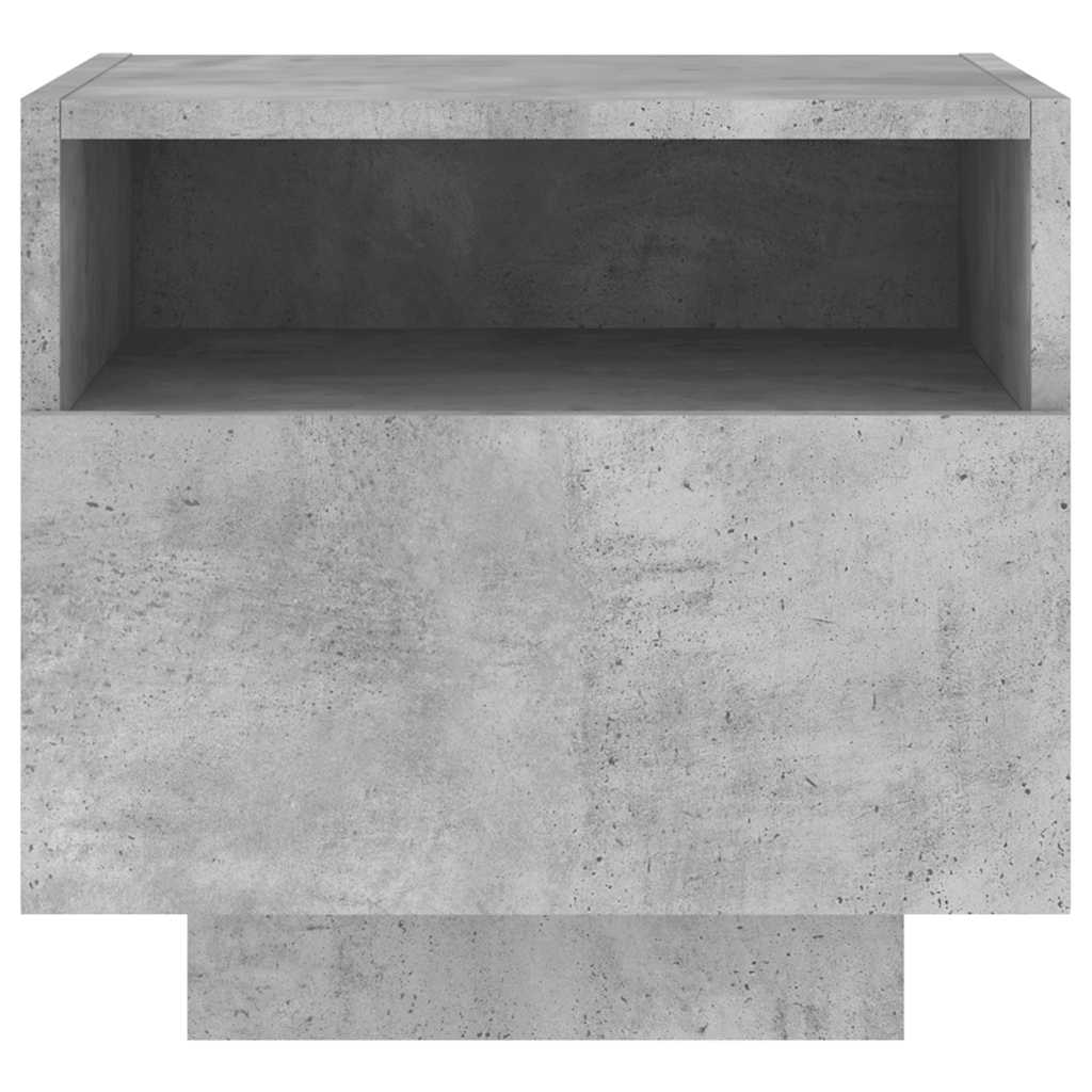 Nachttische mit LED-Leuchten 2 Stk. Betongrau 40x39x37 cm