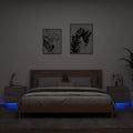 Wand-Nachttische mit LED-Leuchten 2 Stk. Grau Sonoma