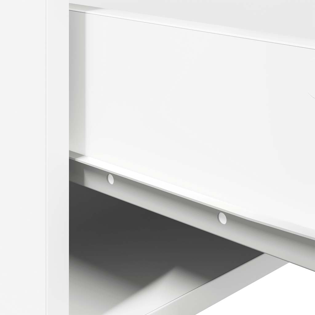 Wand-Nachttisch mit LED-Leuchten Weiß