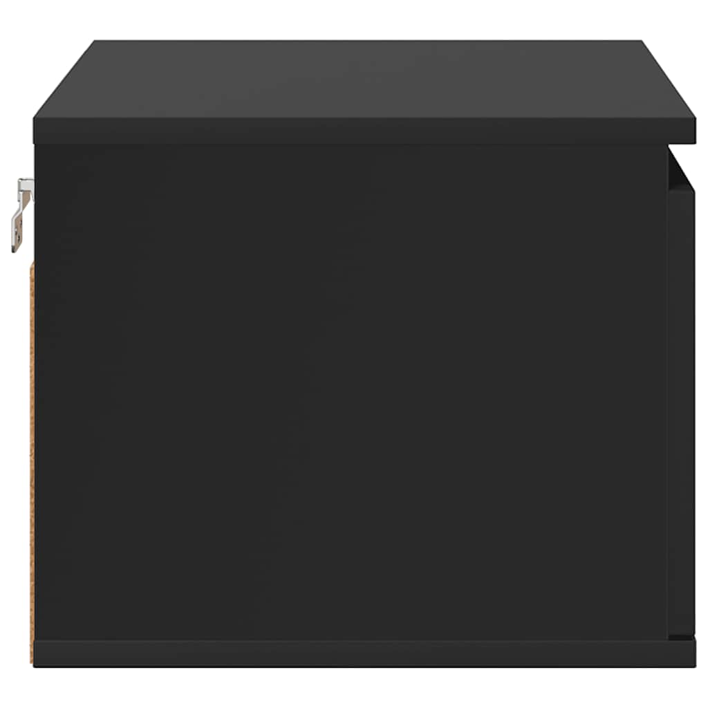 Wand-Nachttische mit LED-Leuchten 2 Stk. Schwarz