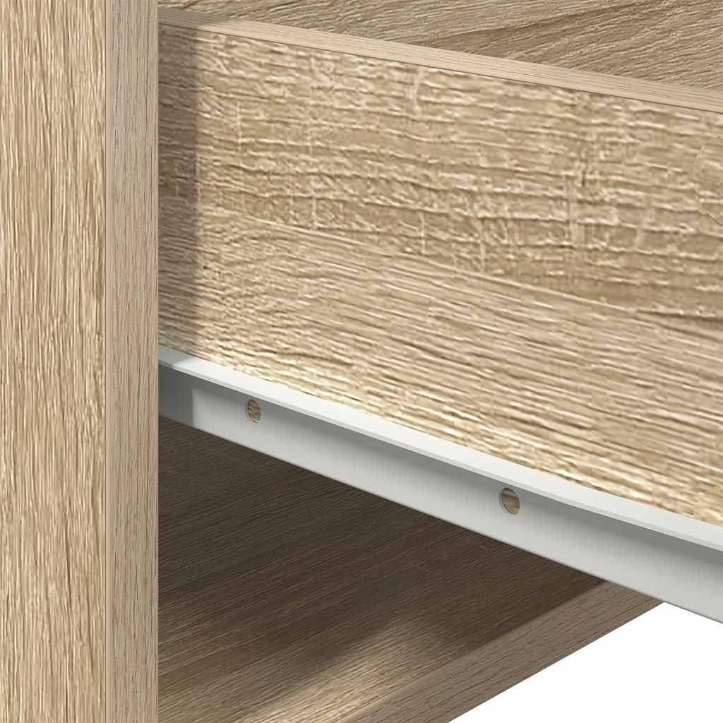 Wand-Nachttisch mit LED-Leuchten Sonoma-Eiche