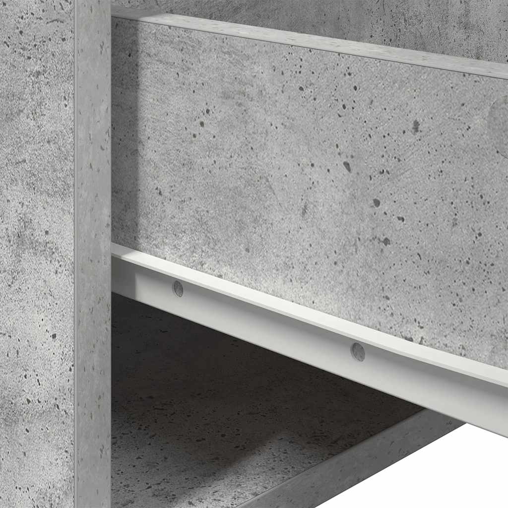 Wand-Nachttisch mit LED-Leuchten Betongrau