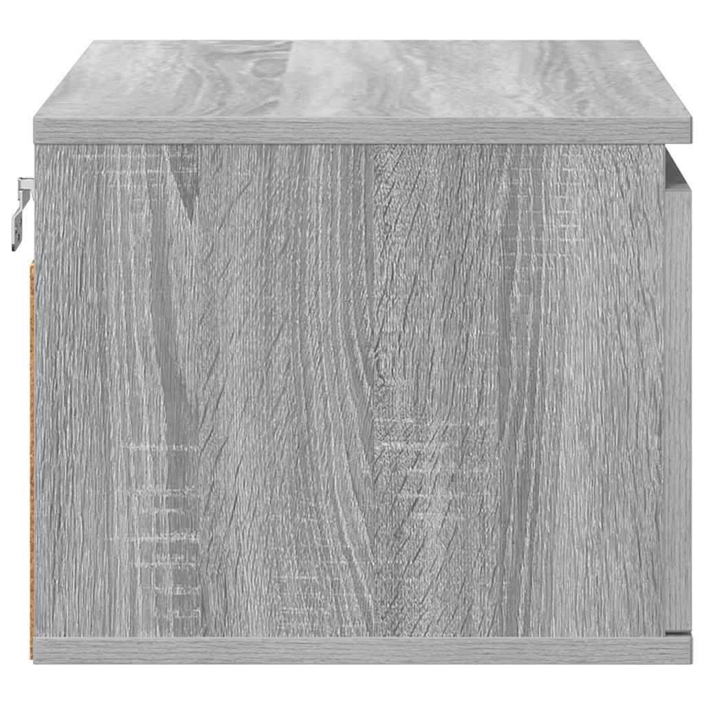 Wand-Nachttische mit LED-Leuchten 2 Stk. Grau Sonoma