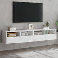 TV-Wandschränke 2 Stk. Weiß 80x30x30 cm Holzwerkstoff