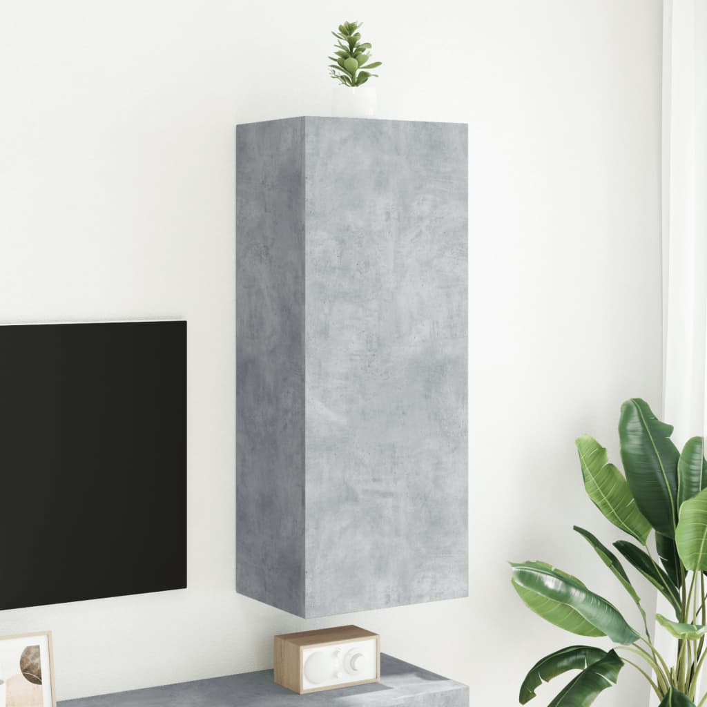 TV-Wandschrank Betongrau 40,5x30x102 cm Holzwerkstoff