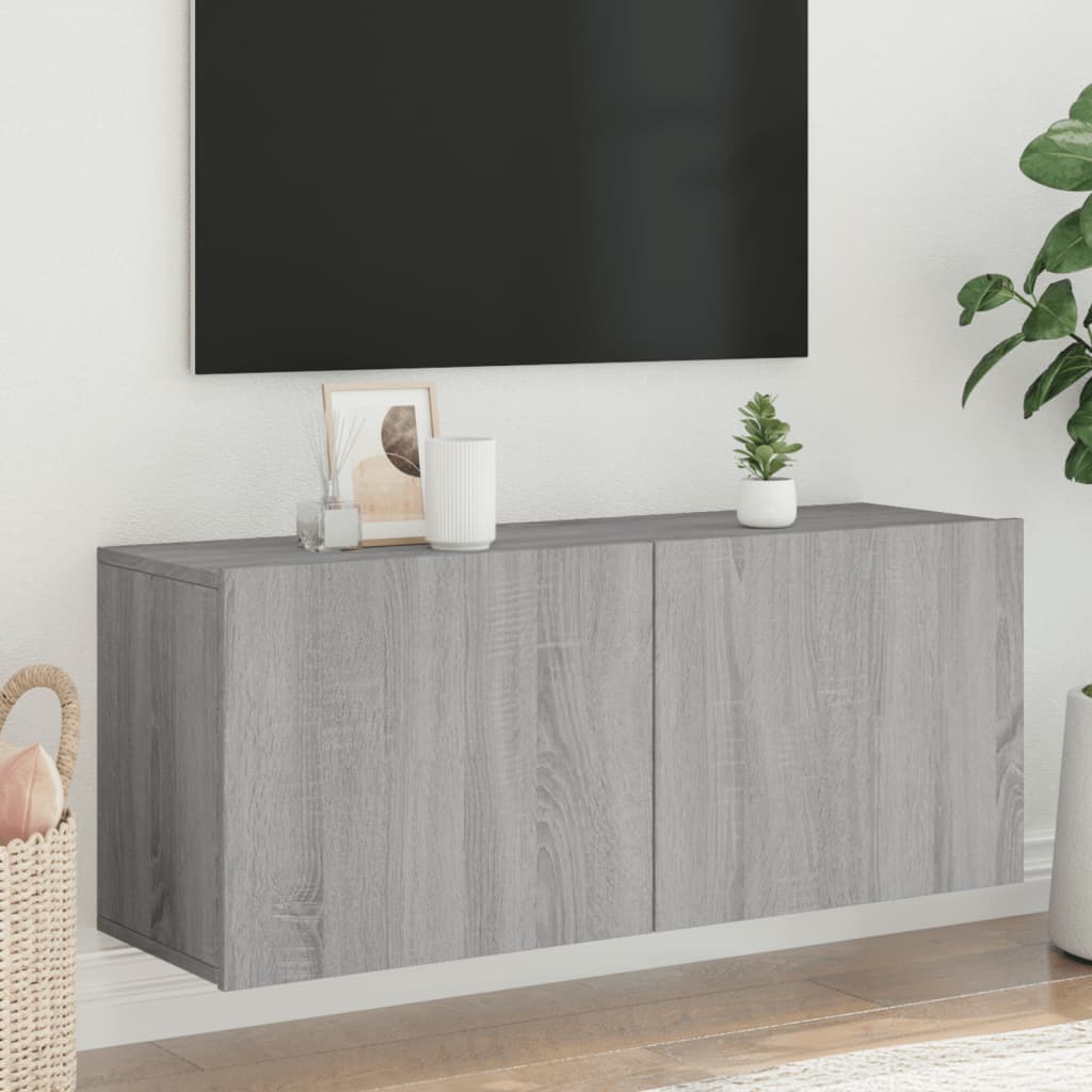 TV-Wandschrank Grau Sonoma 100x30x41 cm