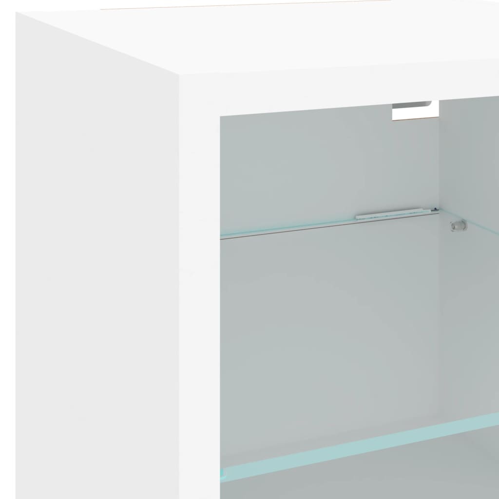 TV-Wandschränke mit LED-Leuchten 2 Stk. Weiß 30x28,5x30 cm