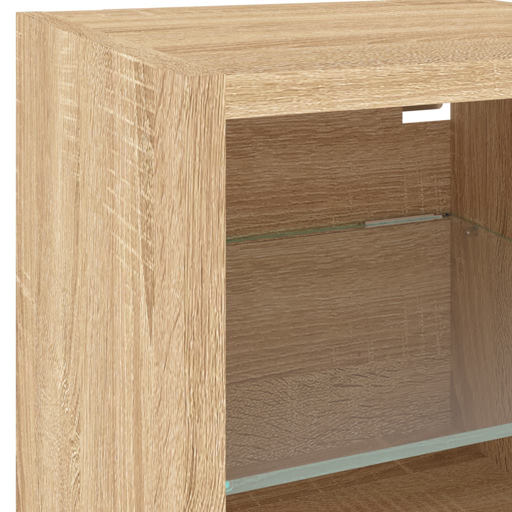 TV-Wandschränke mit LED-Leuchten 2 Stk. Sonoma-Eiche