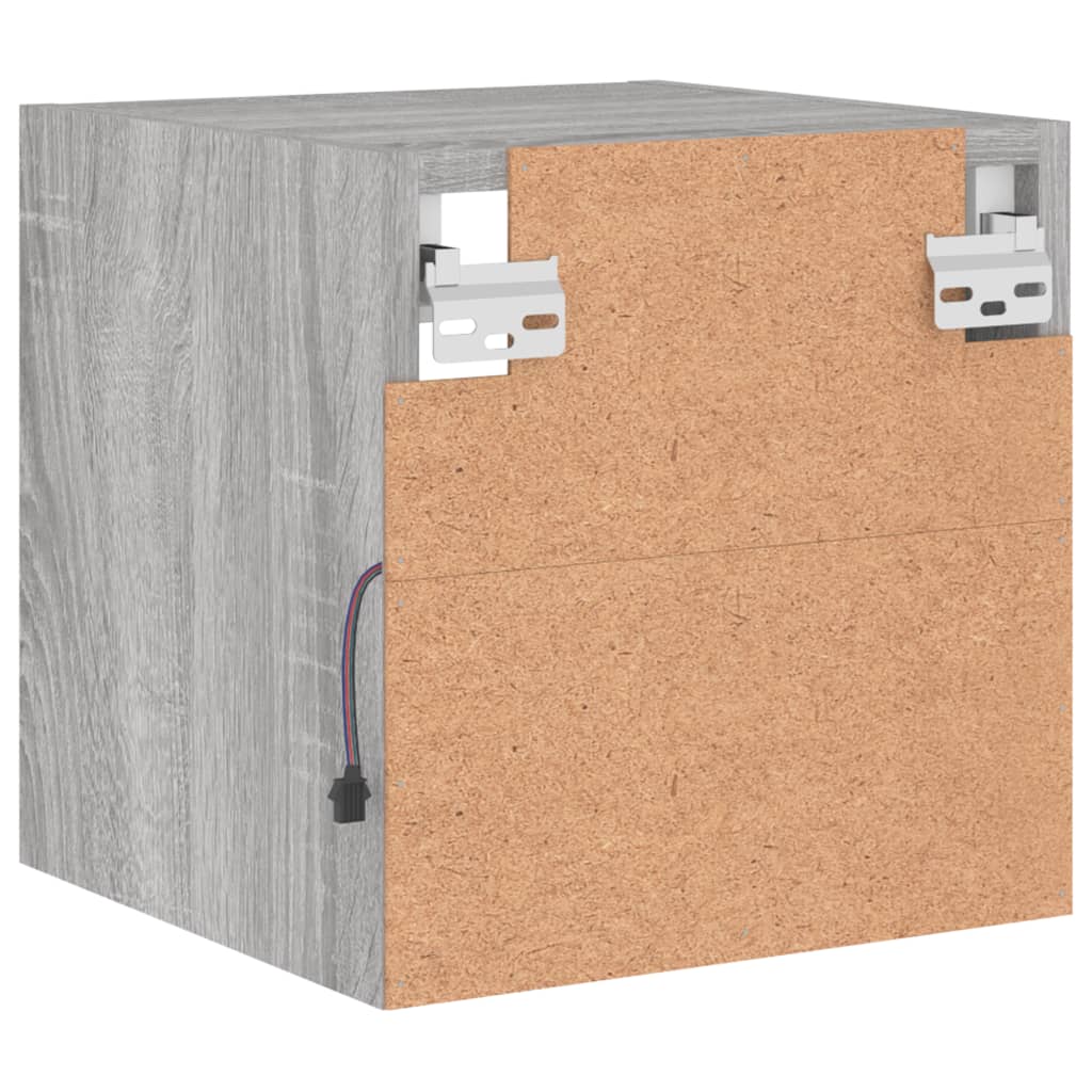 TV-Wandschränke mit LED-Leuchten 2 Stk. Grau Sonoma