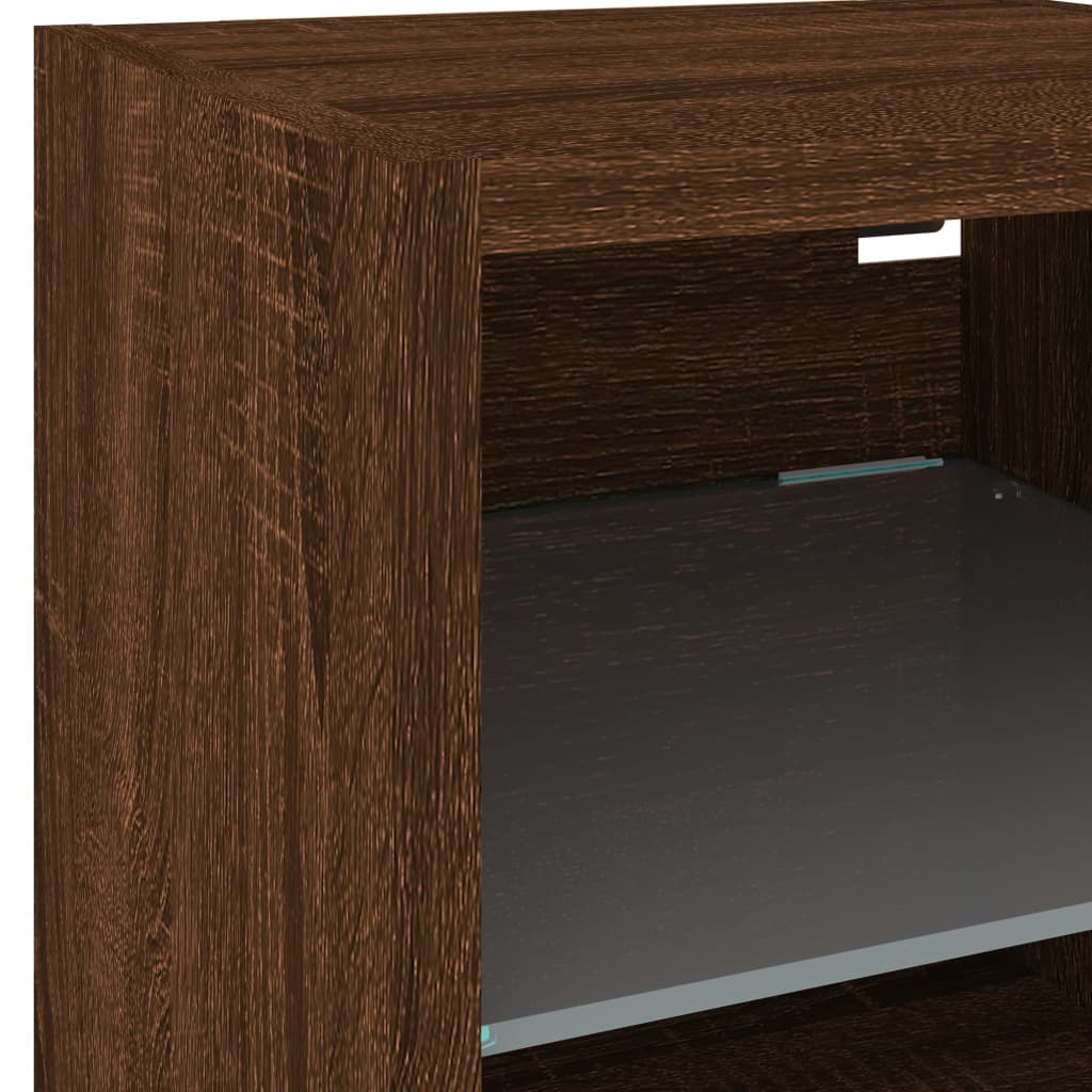 TV-Wandschränke mit LED-Leuchten 2 Stk. Braun Eichen-Optik