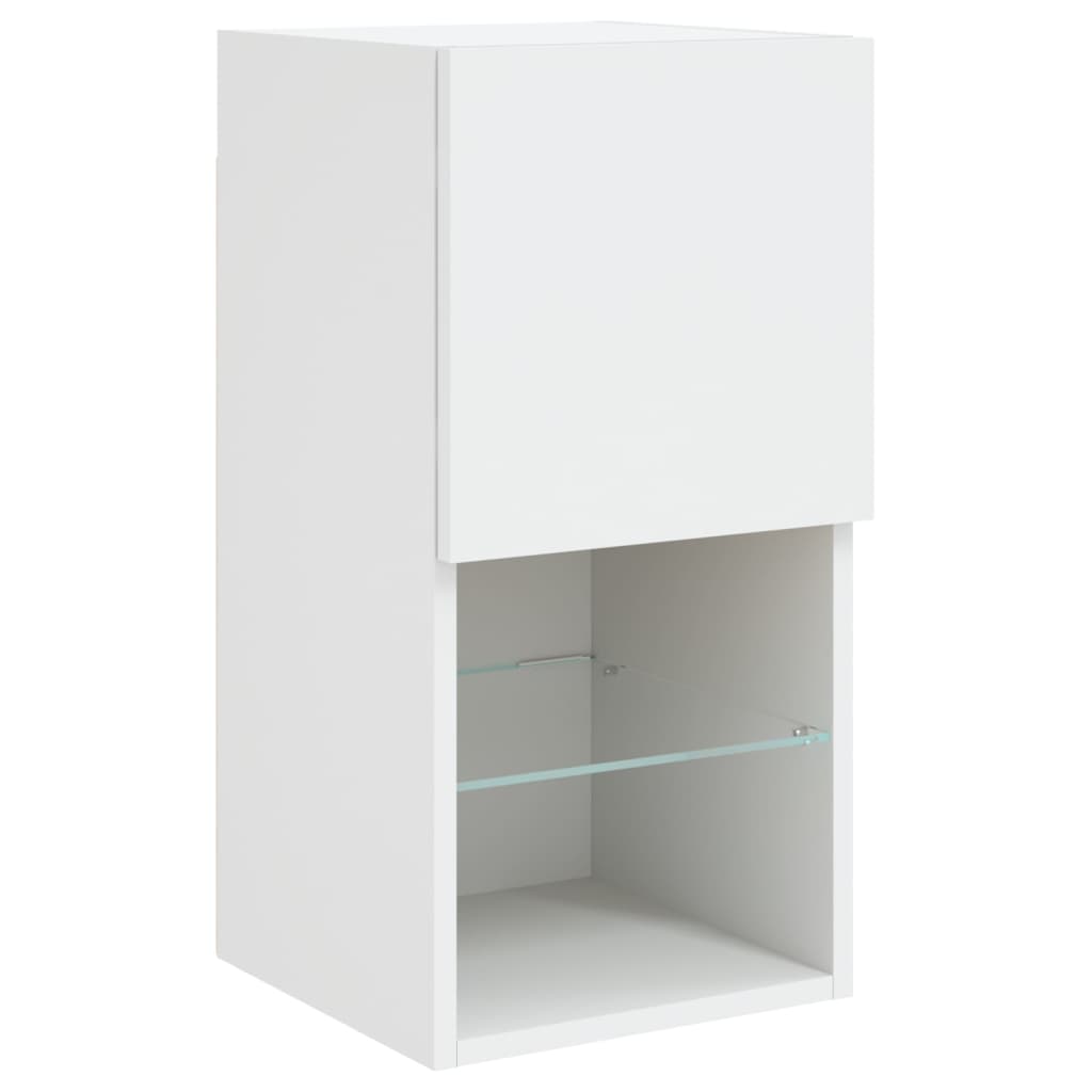 TV-Schränke mit LED-Leuchten 2 Stk. Weiß 30,5x30x60 cm