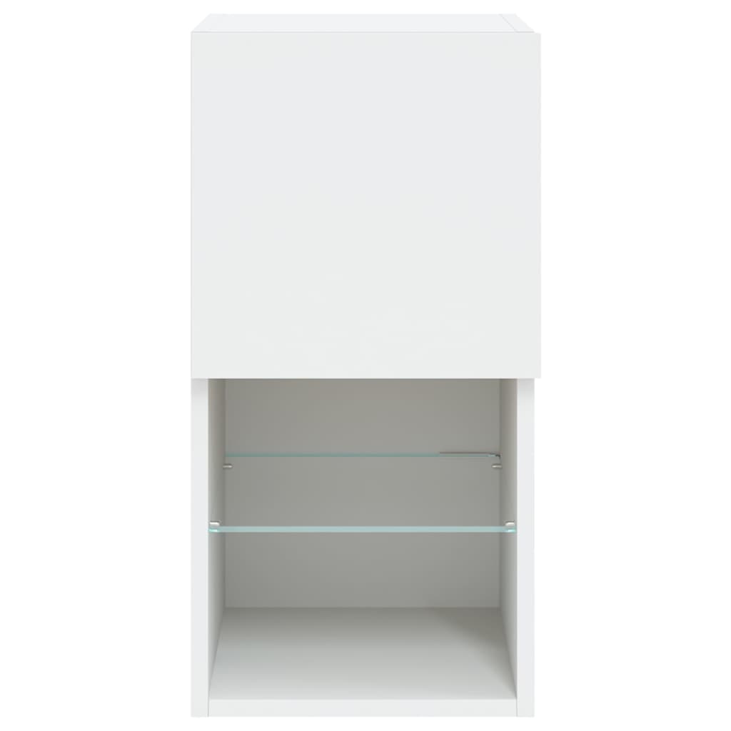 TV-Schränke mit LED-Leuchten 2 Stk. Weiß 30,5x30x60 cm