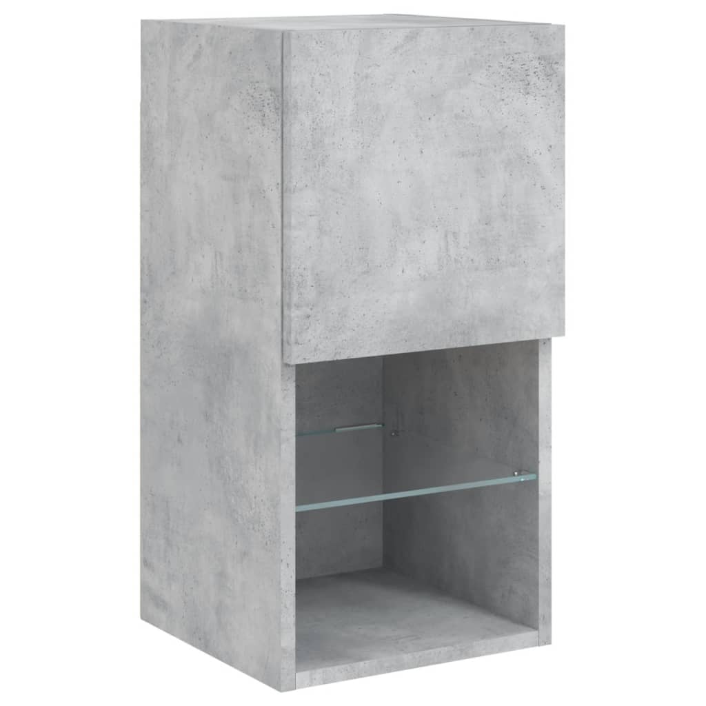 TV-Schränke mit LED-Leuchten 2 Stk. Betongrau 30,5x30x60 cm