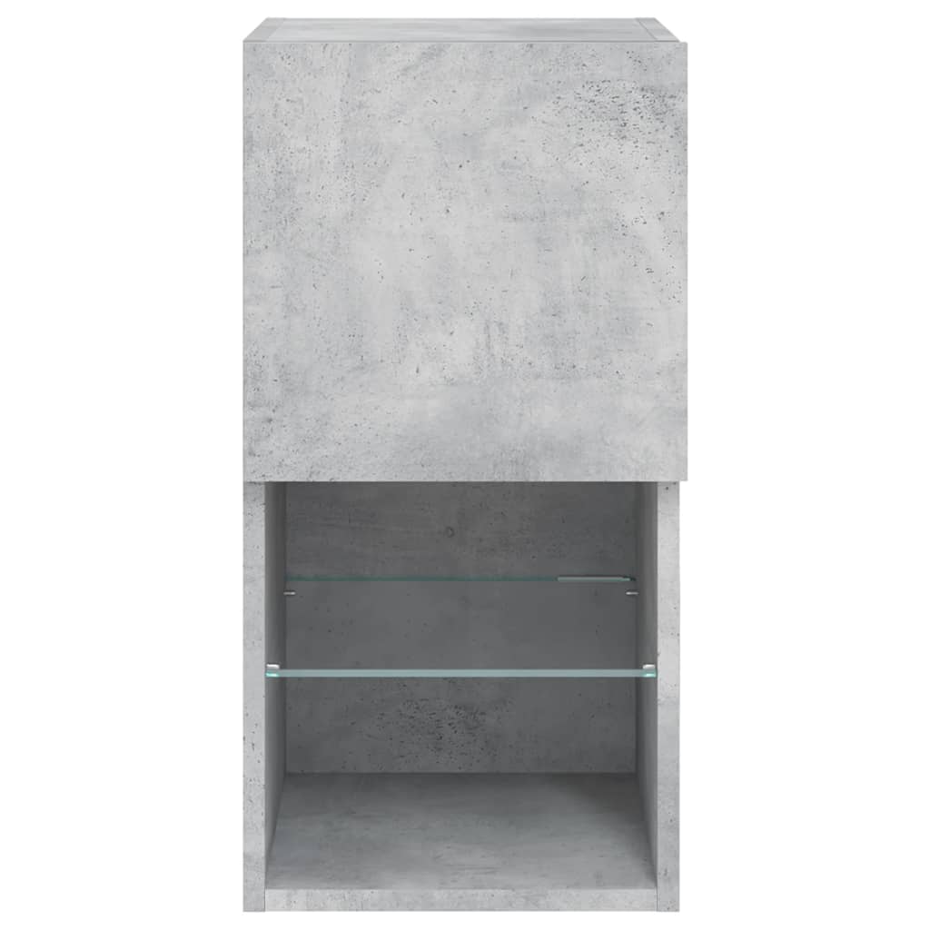 TV-Schränke mit LED-Leuchten 2 Stk. Betongrau 30,5x30x60 cm