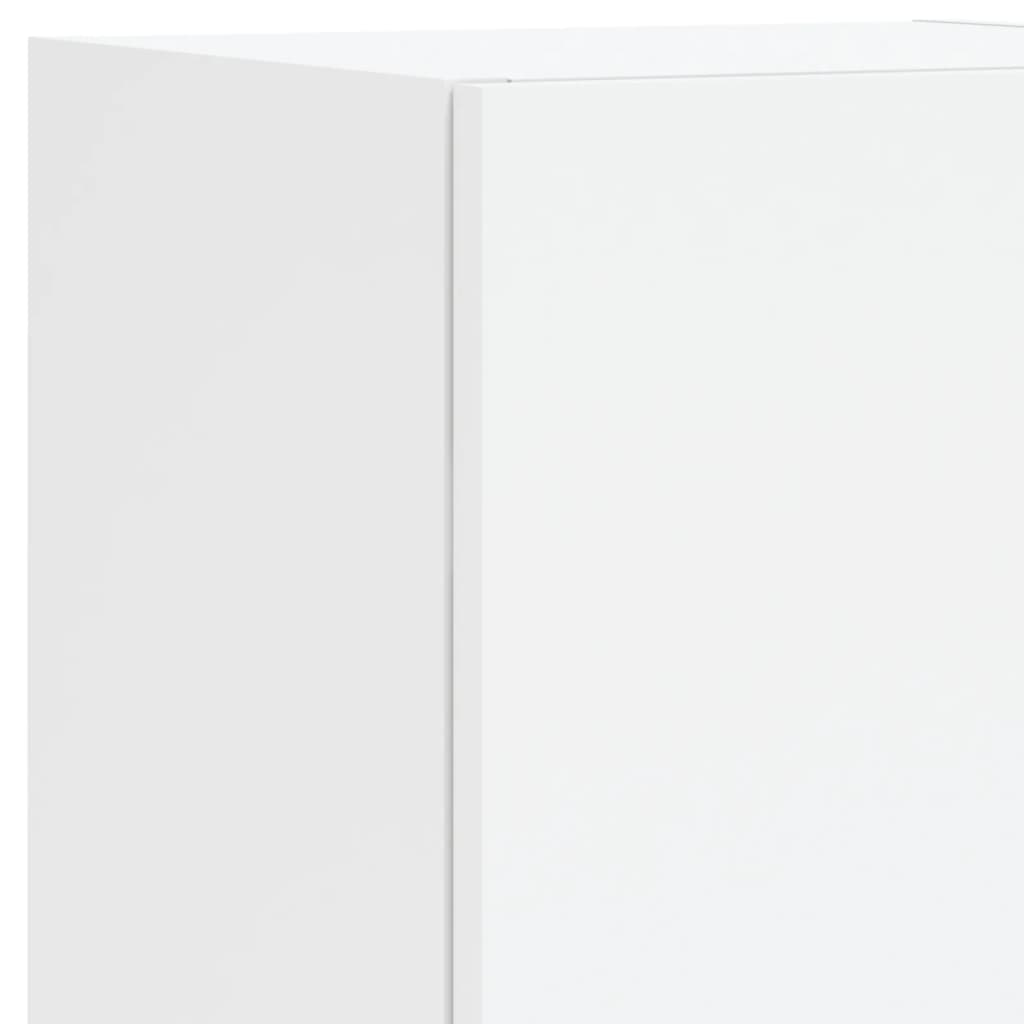 TV-Schränke mit LED-Leuchten 2 Stk. Weiß 30,5x30x102 cm