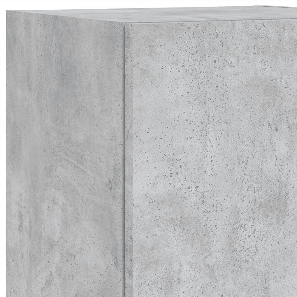 TV-Schrank mit LED-Leuchten Betongrau 30,5x30x102 cm