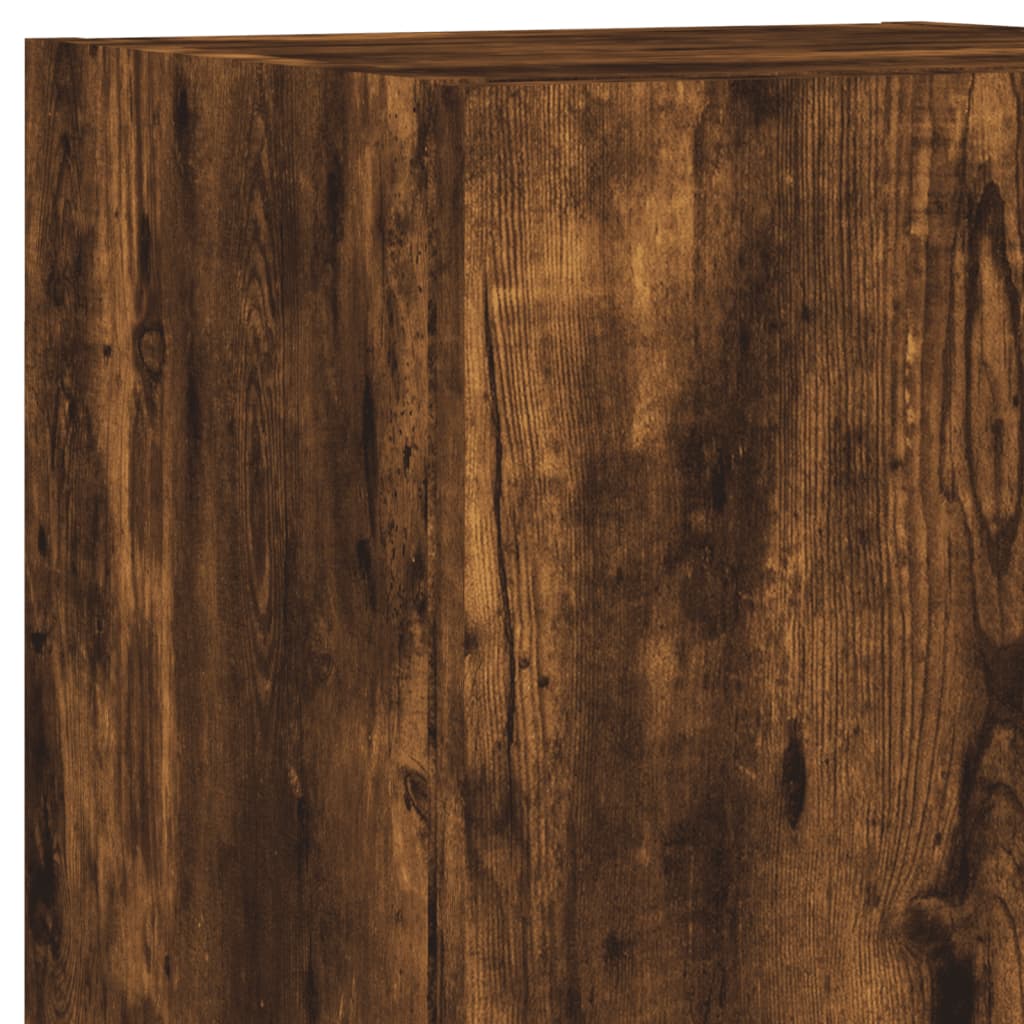TV-Schrank mit LED-Leuchten Räuchereiche 30,5x30x102 cm
