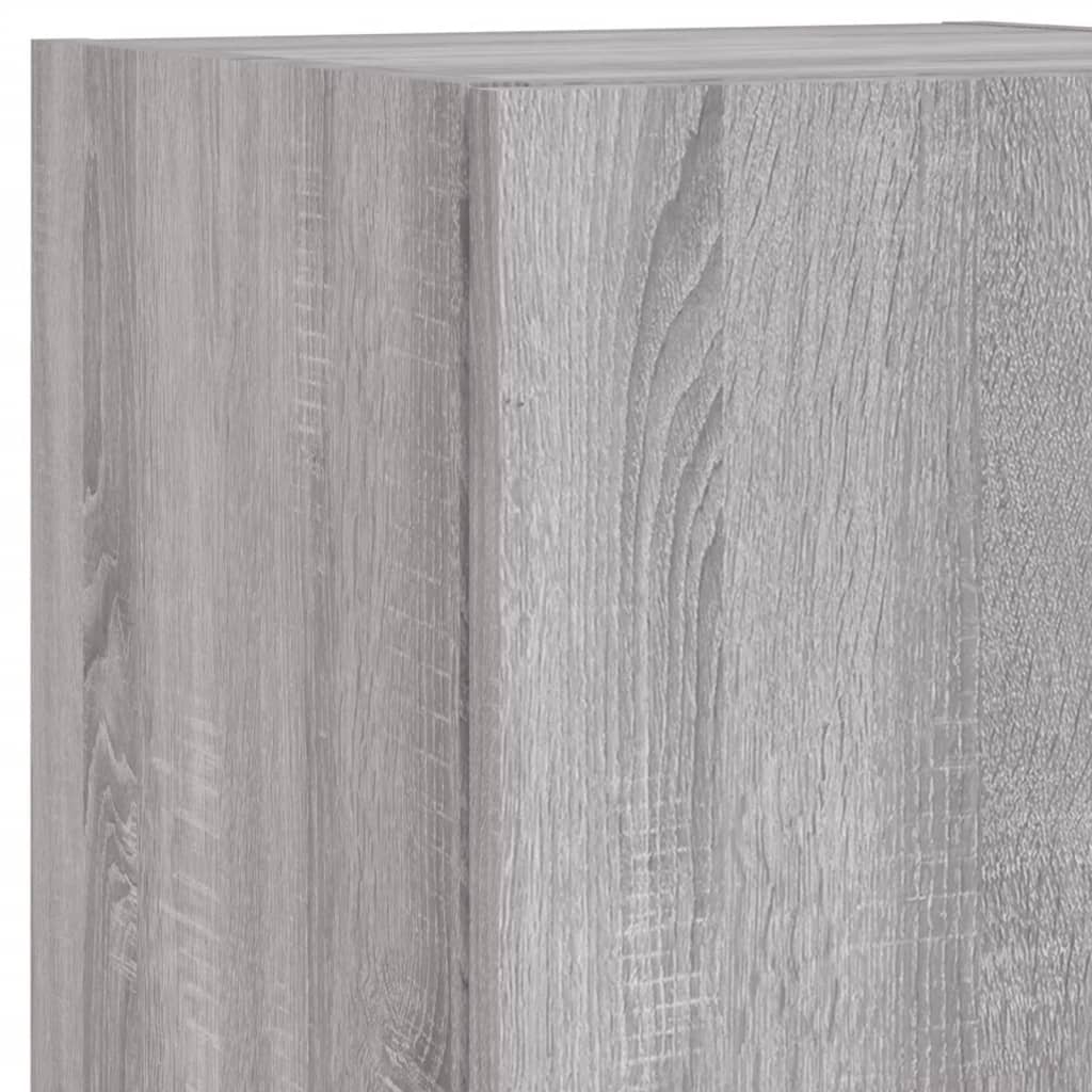 TV-Schränke mit LED-Leuchten 2 Stk. Grau Sonoma 30,5x30x102 cm