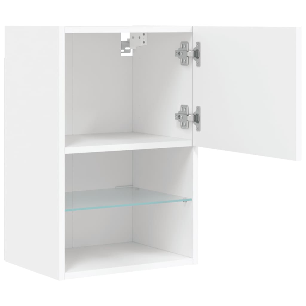 TV-Schränke mit LED-Leuchten 2 Stk. Weiß 40,5x30x60 cm