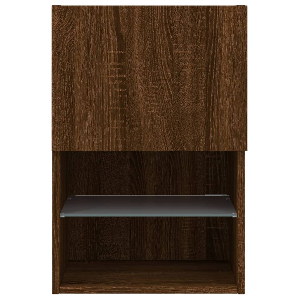 TV-Schrank mit LED-Leuchten Braun Eichen-Optik 40,5x30x60 cm