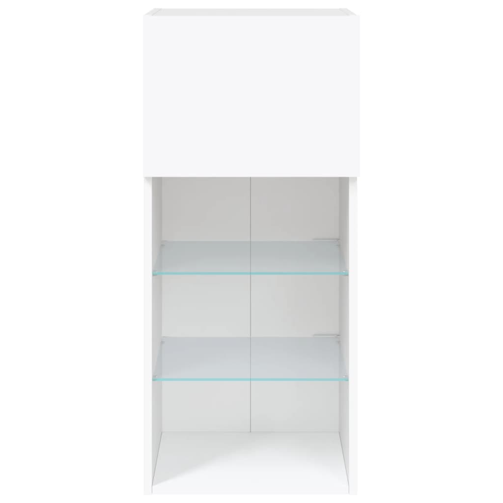 TV-Schränke mit LED-Leuchten 2 Stk. Weiß 40,5x30x90 cm