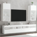 TV-Schränke mit LED-Leuchten 2 Stk. Weiß 40,5x30x90 cm