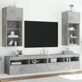 TV-Schränke mit LED-Leuchten 2 Stk. Betongrau 40,5x30x90 cm