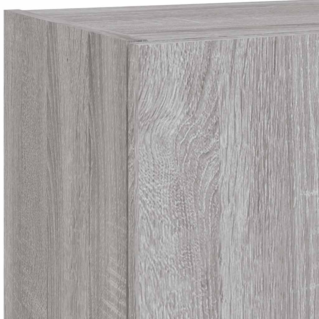 TV-Schrank mit LED-Leuchten Grau Sonoma 40,5x30x90 cm