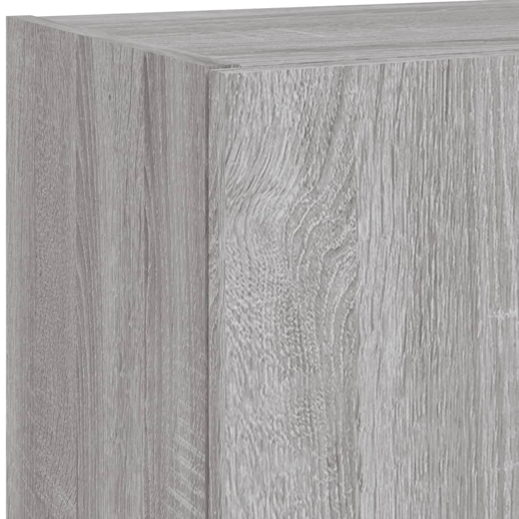 TV-Schränke mit LED-Leuchten 2 Stk. Grau Sonoma 40,5x30x90 cm
