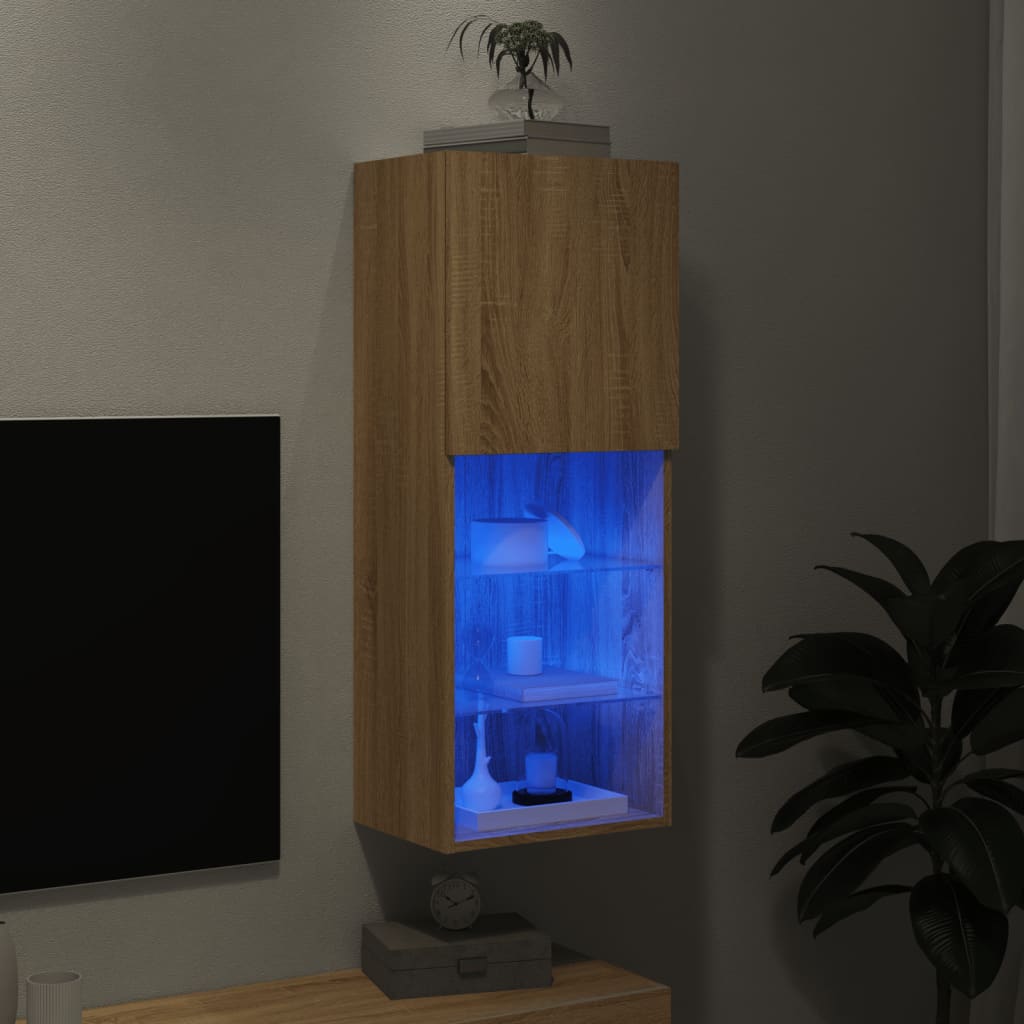 TV-Schrank mit LED-Leuchten Sonoma-Eiche 40,5x30x102 cm