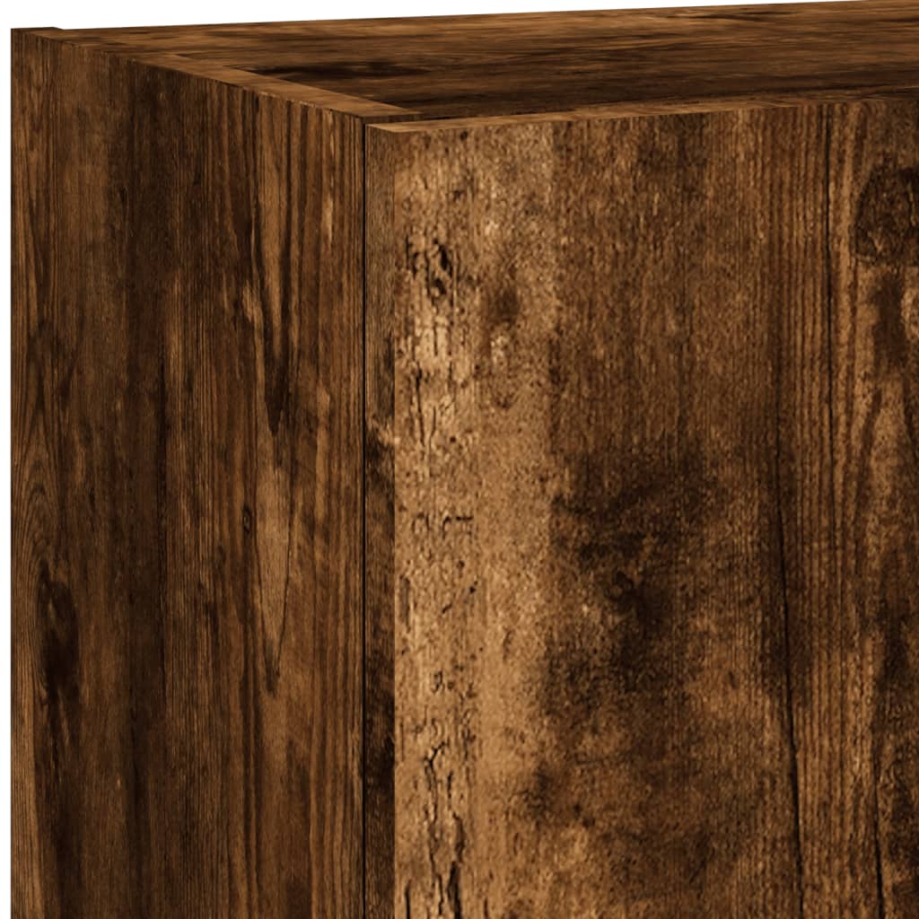 TV-Schrank mit LED-Leuchten Räuchereiche 40,5x30x102 cm