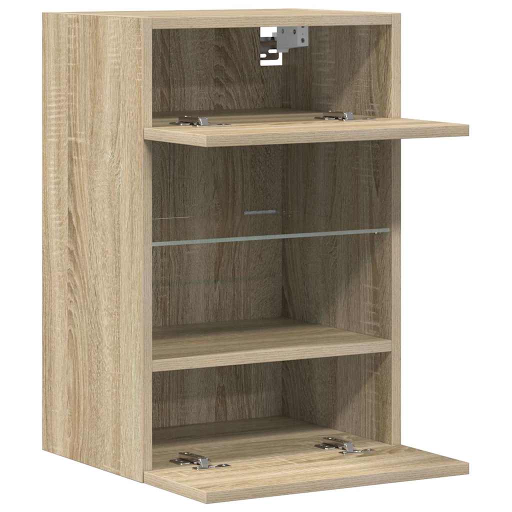 Wandschränke mit LED-Leuchten für TV 2 Stk. Sonoma-Eiche