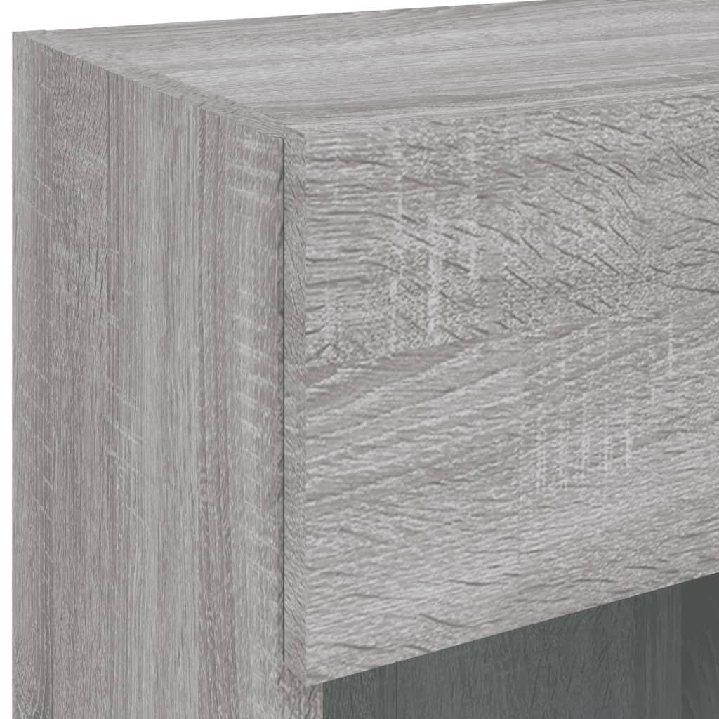 TV-Wandschrank mit LED-Leuchten Grau Sonoma 40x30x60,5 cm
