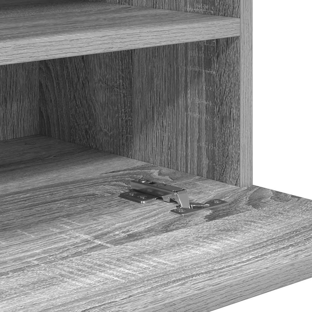 Wandschränke mit LED-Leuchten für TV 2 Stk. Grau Sonoma