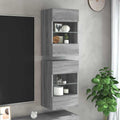 Wandschränke mit LED-Leuchten für TV 2 Stk. Grau Sonoma