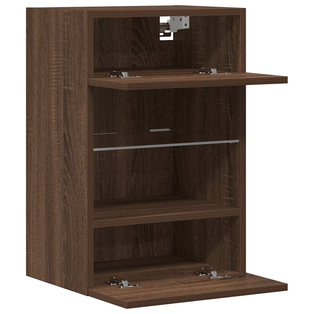 Wandschränke mit LED-Leuchten für TV 2 Stk. Braun Eichen-Optik