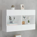 TV-Wandschrank mit LED-Leuchten Weiß 98,5x30x60,5 cm