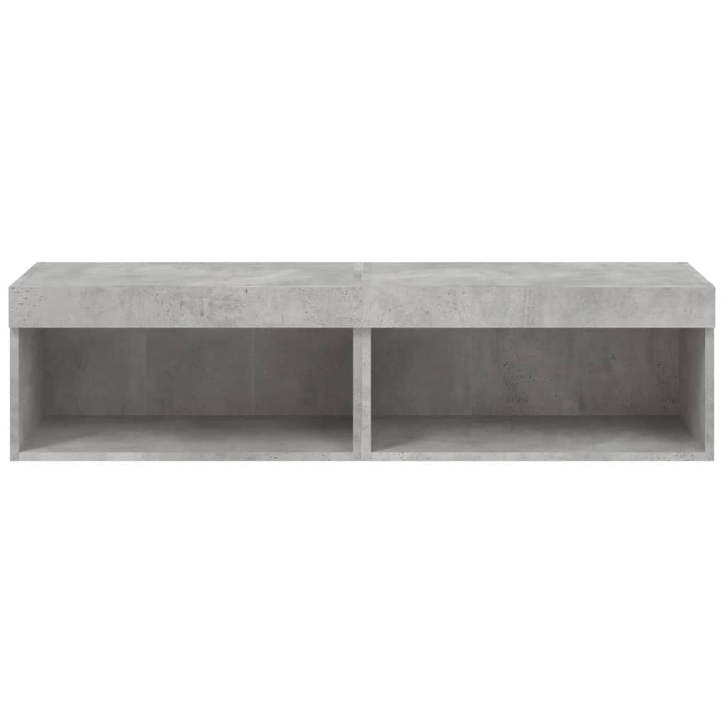 TV-Schränke mit LED-Leuchten 2 Stk. Betongrau 60x30x30 cm