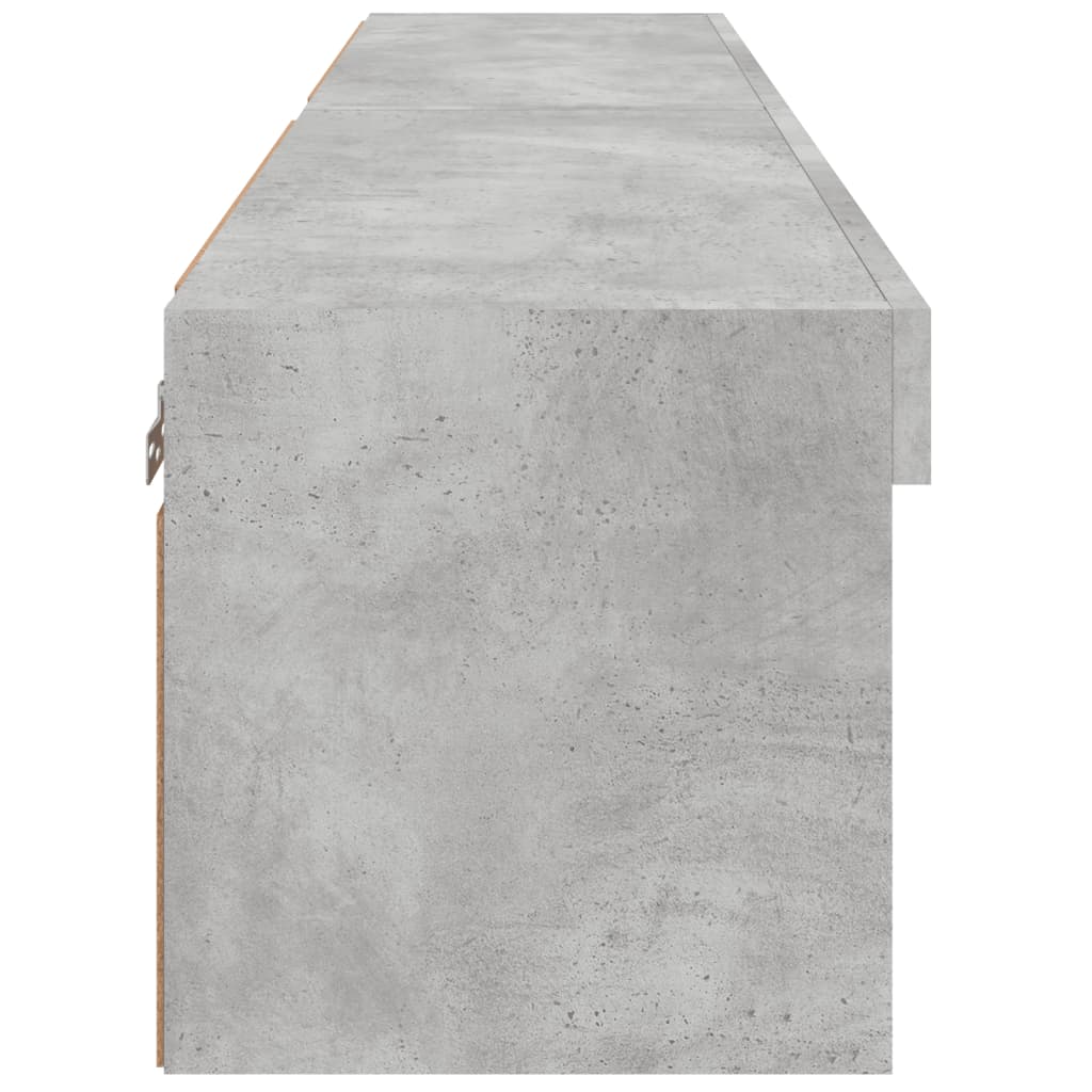 TV-Schränke mit LED-Leuchten 2 Stk. Betongrau 60x30x30 cm