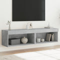 TV-Schränke mit LED-Leuchten 2 Stk. Betongrau 60x30x30 cm
