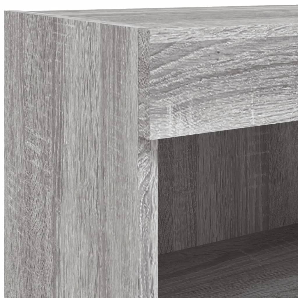 TV-Schränke mit LED-Leuchten 2 Stk. Grau Sonoma 60x30x30 cm