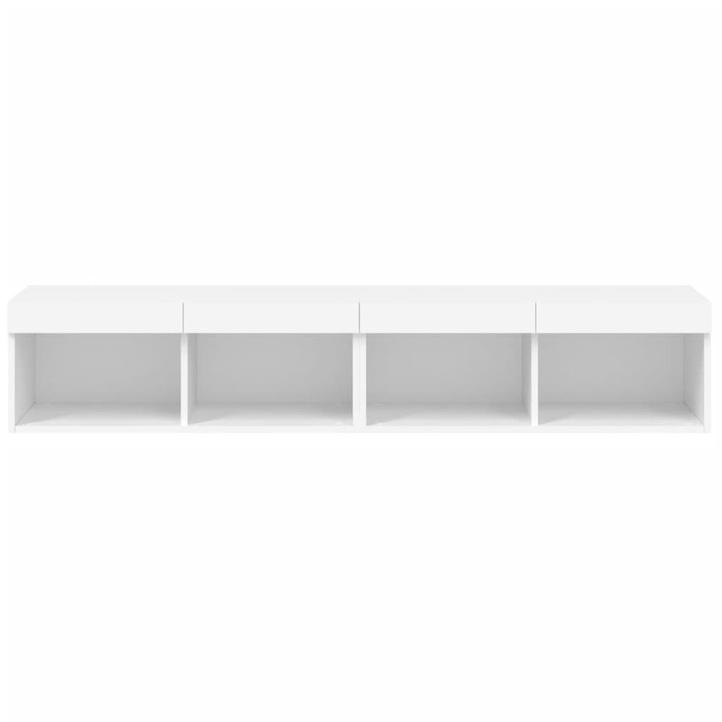 TV-Schränke mit LED-Leuchten 2 Stk. Weiß 80x30x30 cm