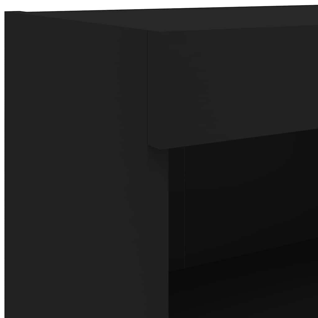 TV-Schrank mit LED-Leuchten Schwarz 80x30x30 cm